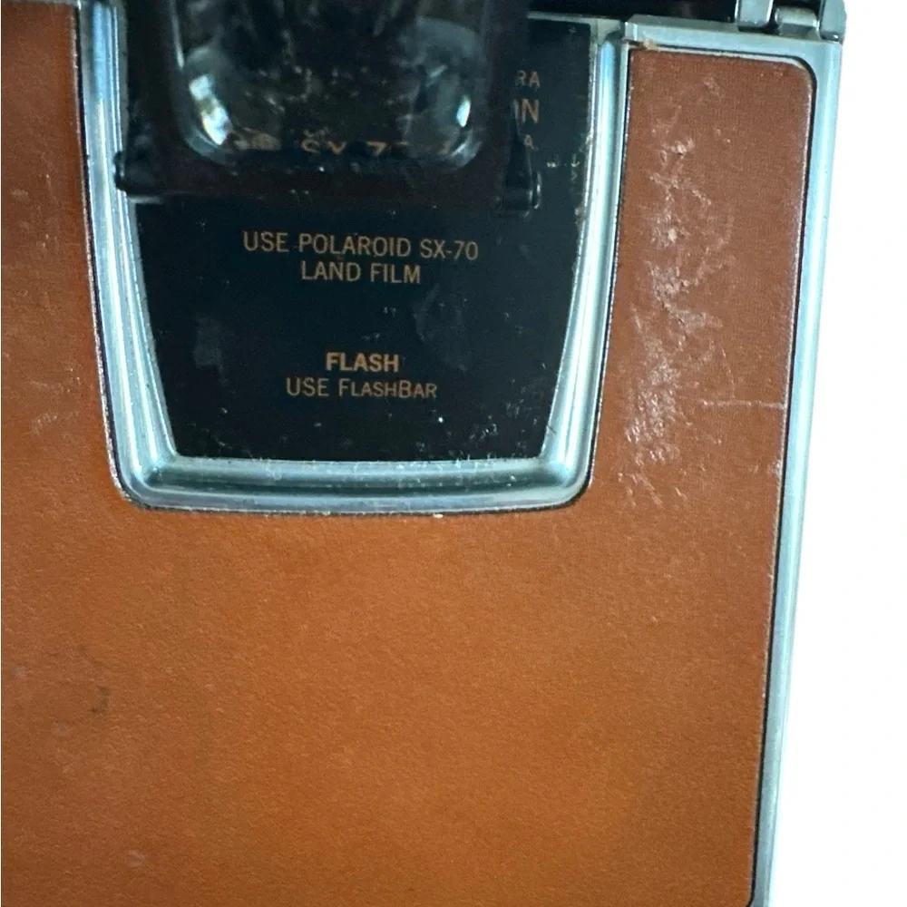 Polaroid SX-70 Land Camera Silver and Brown Film Camera with Classic Design